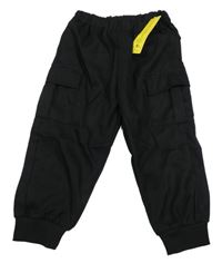 Nové - černé cargo cuff kalhoty SHEIN