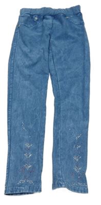 Modré džegíny s kamínky