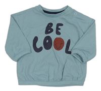 Světlemodré mikinotriko s nápisy a smajlíkem 