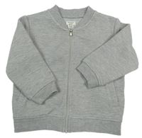 Šedá melírovaná vzorovaná propínací mikina RIVER ISLAND