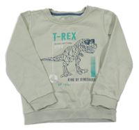 Světlekhaki mikina s dinosaurem POCOPIANO