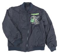 Tmavošedý šusťákový přechodový bomber s Minecraft PRIMARK