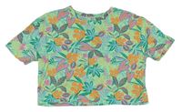 Mátové květované crop tričko Primark