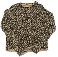 Béžové žebrované crop triko s leopardím vzorem M&S