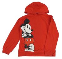 Červená mikina s Mickeym a kapucí Primark