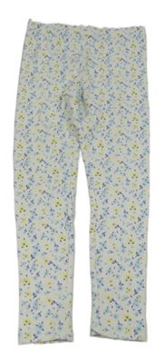Bílé květované žebrované legíny Primark