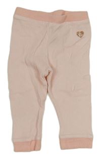 Růžové žebrované lehké tepláky se srdcem River Island