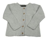 Šedý melírovaný propínací svetr George