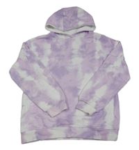 Lila-bílá batikovaná mikina s kapucí zn. Primark