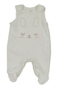 Bílé vzorované sametové dupačky s králíkem C&A