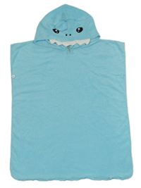 Světlemodré osuškové pončo s kapucí - žralok Shein