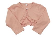 Růžové žebrované bolerko