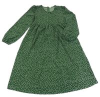 Tmavozelené puntíkaté lehké šaty Shein