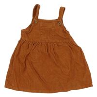 Hnědé manšestrové laclové šaty Primark