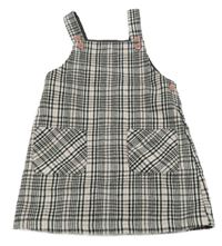 Světlešedo-černo-růžové kostkované laclové šaty Nutmeg