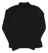 Černé žebrované triko se stojáčkem