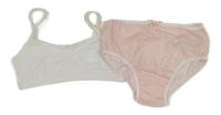 2set - Bílá lambáda + světlerůžové kalhotky s hvězdami