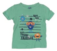 Tyrkysové tričko s příšerkami Dopodopo