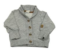 Šedá melírovaná propínací mikina s límcem H&M