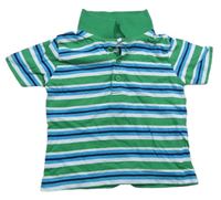 Zeleno-modro-bílé pruhované polo tričko Impidimpi