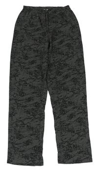 Šedo-černé vzorované pyžamové kalhoty 