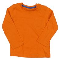 Oranžové triko s kapsou zn. Mothercare