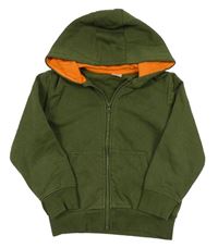 Khaki propínací mikina s kapucí Pep&Co