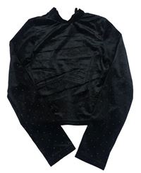 Černé sametové crop triko M&Co.