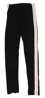Černé legíny s růžovým pruhem H&M