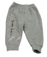 Šedé melírované tepláky s nápisem 