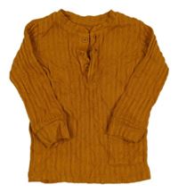 Hnědé žebrované úpletové triko George