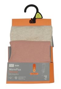 Nové - 2x žebrované thermo legíny - světlebéžové + růžové F&F