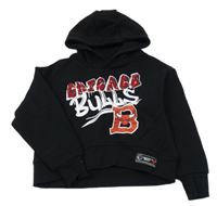 Černá crop mikina s nápisem a kapucí - Chicago Bulls Primark