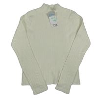 Nové - smetanový žebrovaný lehký svetr Primark