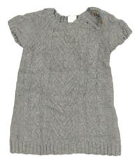 Šedé vzorované vlněné svetrové šaty H&M