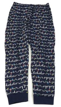 Tmavomodré vzorované pyžamové kalhoty s nápisy 