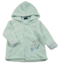 Mintová plyšová propínací mikina s kapucí Lupilu