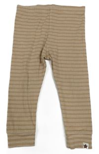 Béžové pruhované žebrované legíny F&F