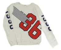 Bílá mikina s číslem a nápisem H&M