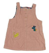 Světlerůžové manšestrové šaty se zvířátky