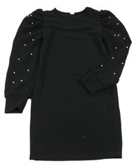 Černé šaty s perličkami shein