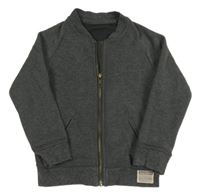 Tmavošedá melírovaná propínací mikina Mothercare