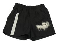 Černé plážové kraťasy s logem Puma