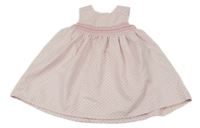 Světlerůžové puntíkaté žebrované sametové šaty Nutmeg