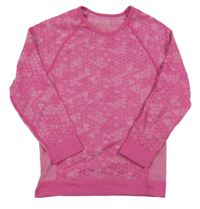 Růžové vzorované thermo triko Crivit