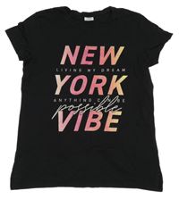 Černé tričko s nápisem Page one young