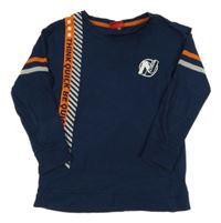 Tmavomodré pyžamové triko s oranžovým pruhem - Nerf George