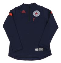 Tmavomodrá sportovní funkční mikina s potiskem 