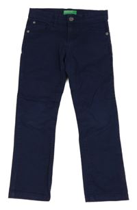Tmavomodré skinny plátěné kalhoty Benetton