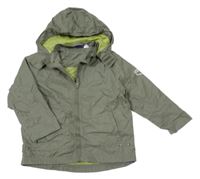 Khaki šusťáková podzimní bunda s kapucí Lupilu